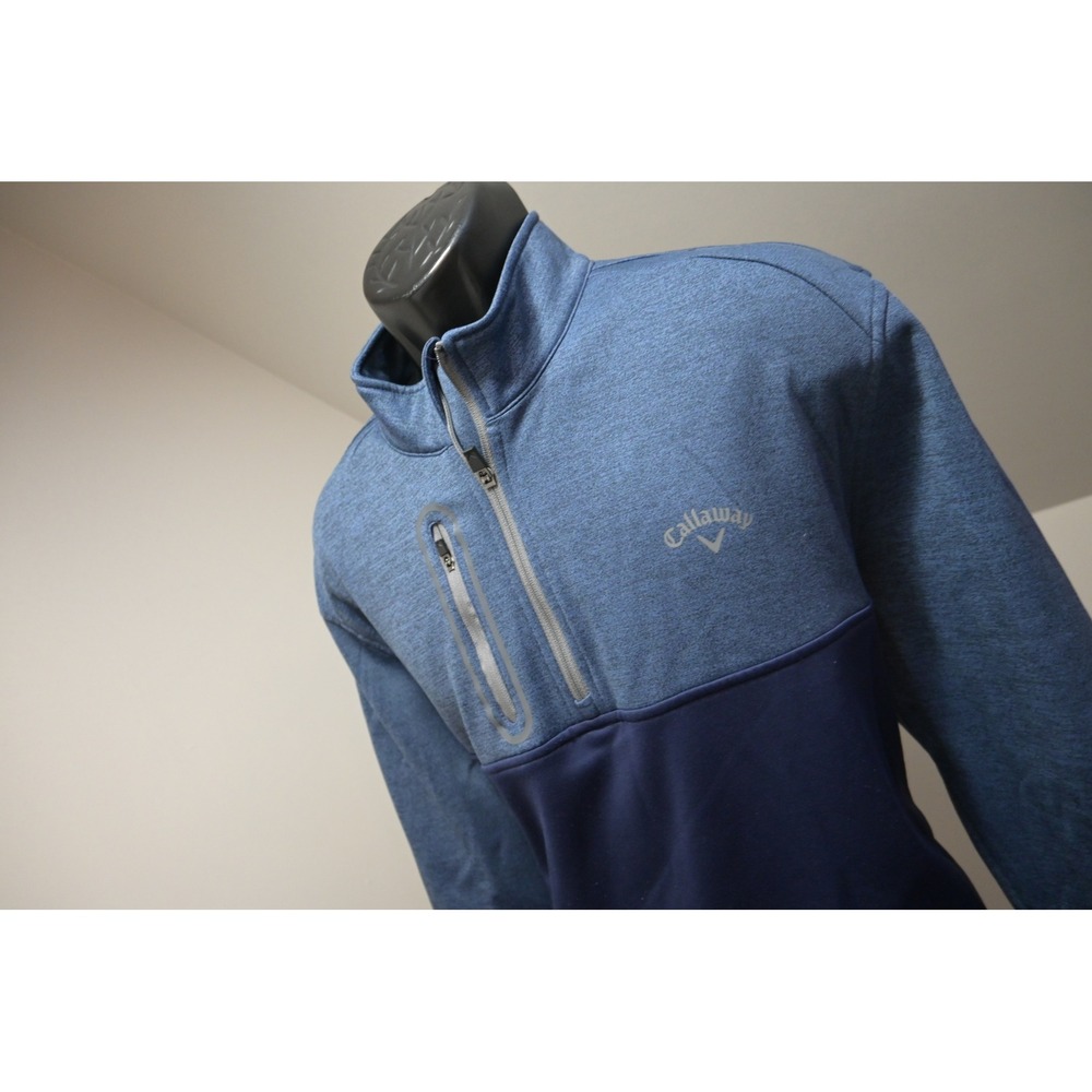 Callaway Golf Pullover Mens‎ XL Blue 1/4 Zip Jacket Fleece Lined Excellent